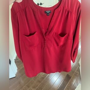 Torrid Red Relaxed Buttoned Blouse